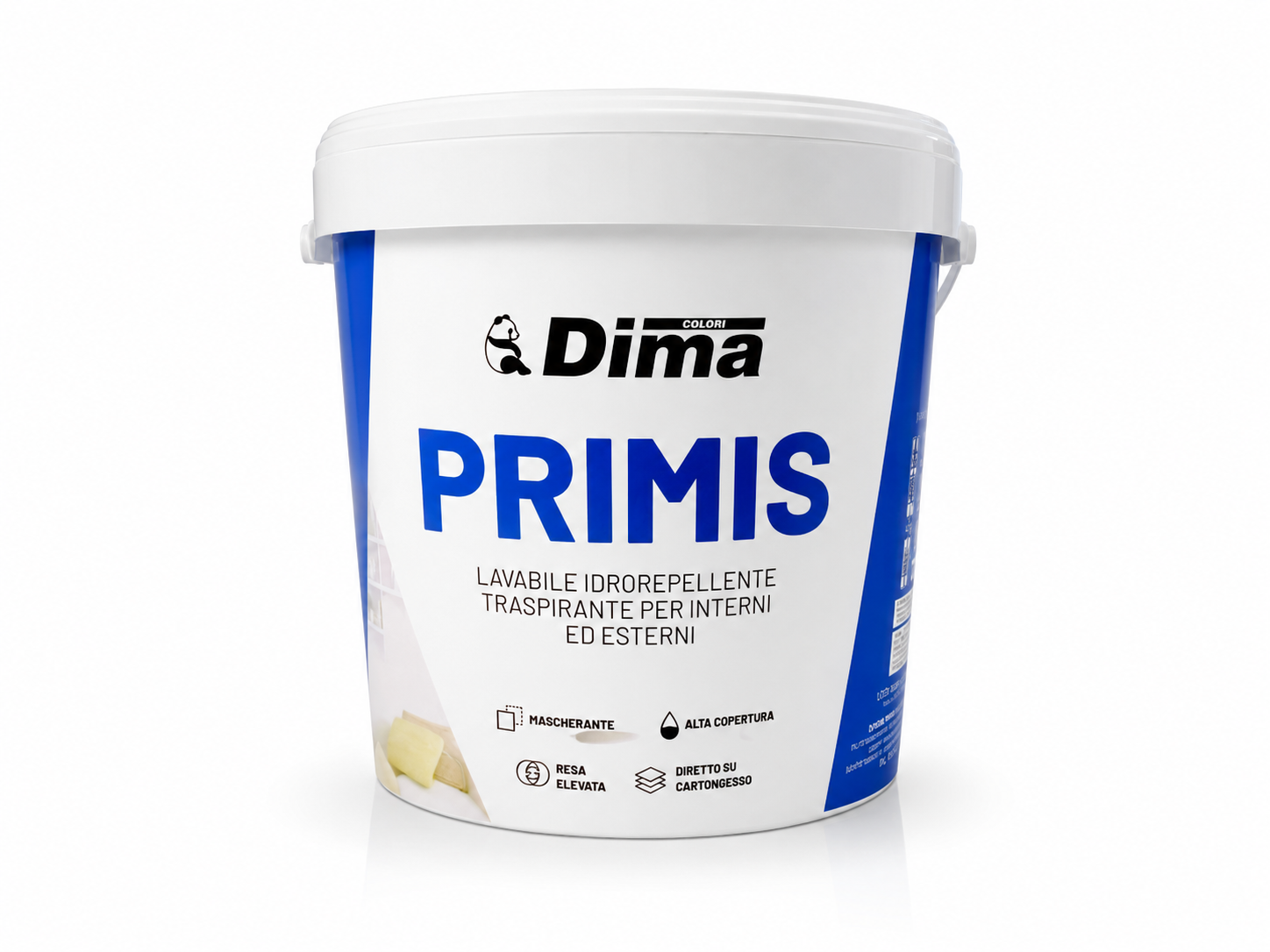 PRIMIS è una pittura lavabile idrorepellente e traspirante per interni ed esterni. Alta copertura, finitura opaca, elevata resa e applicazione diretta su cartongesso.