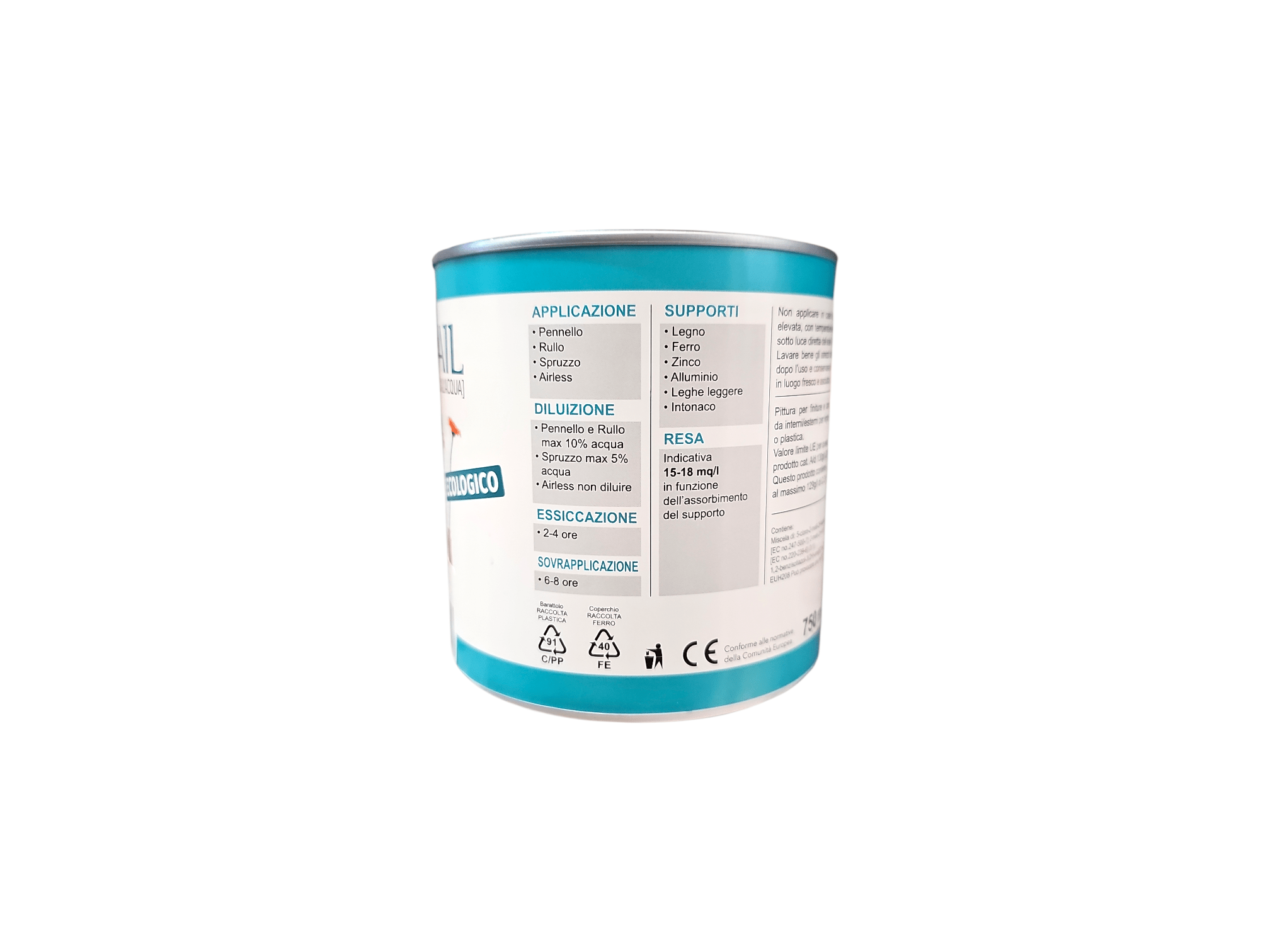 Aquasail – Smalto all'Acqua Ecologico Satinato - Nuova 2m Colori