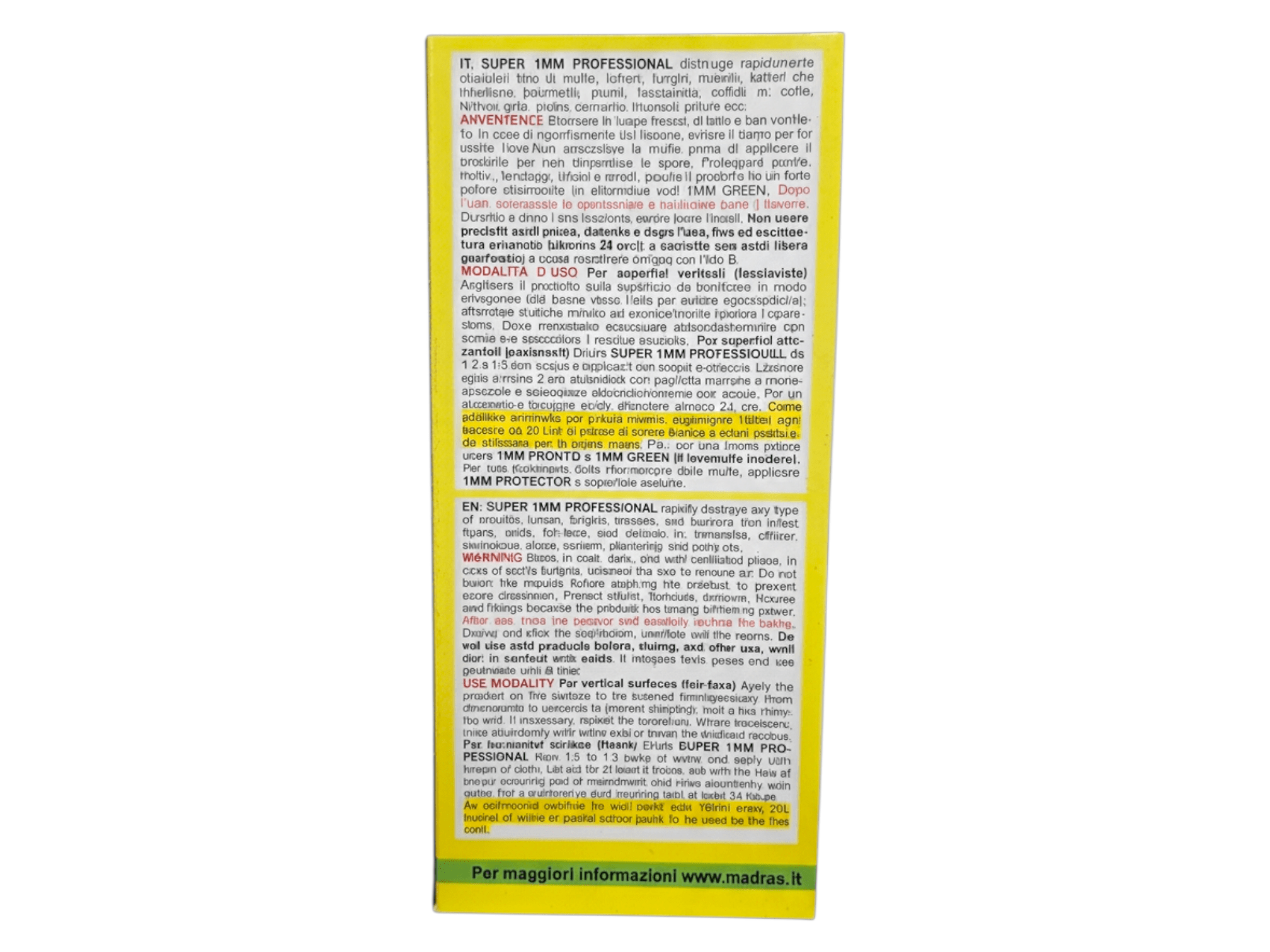 Mufficida Rapido Igienizzante Madras – Super 1MM Professional - Nuova 2m Colori