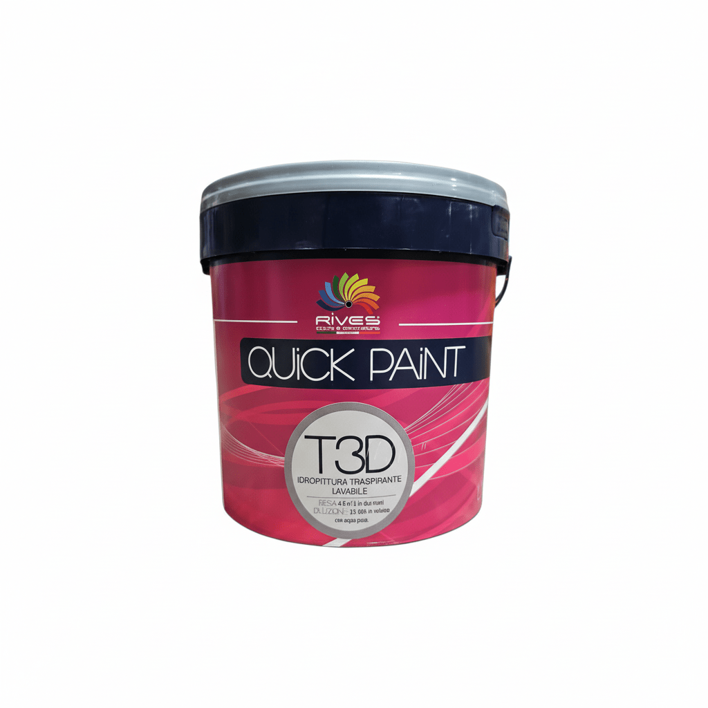 Quick Paint T3D Traspirante Lavabile per Interni - Nuova 2m Colori