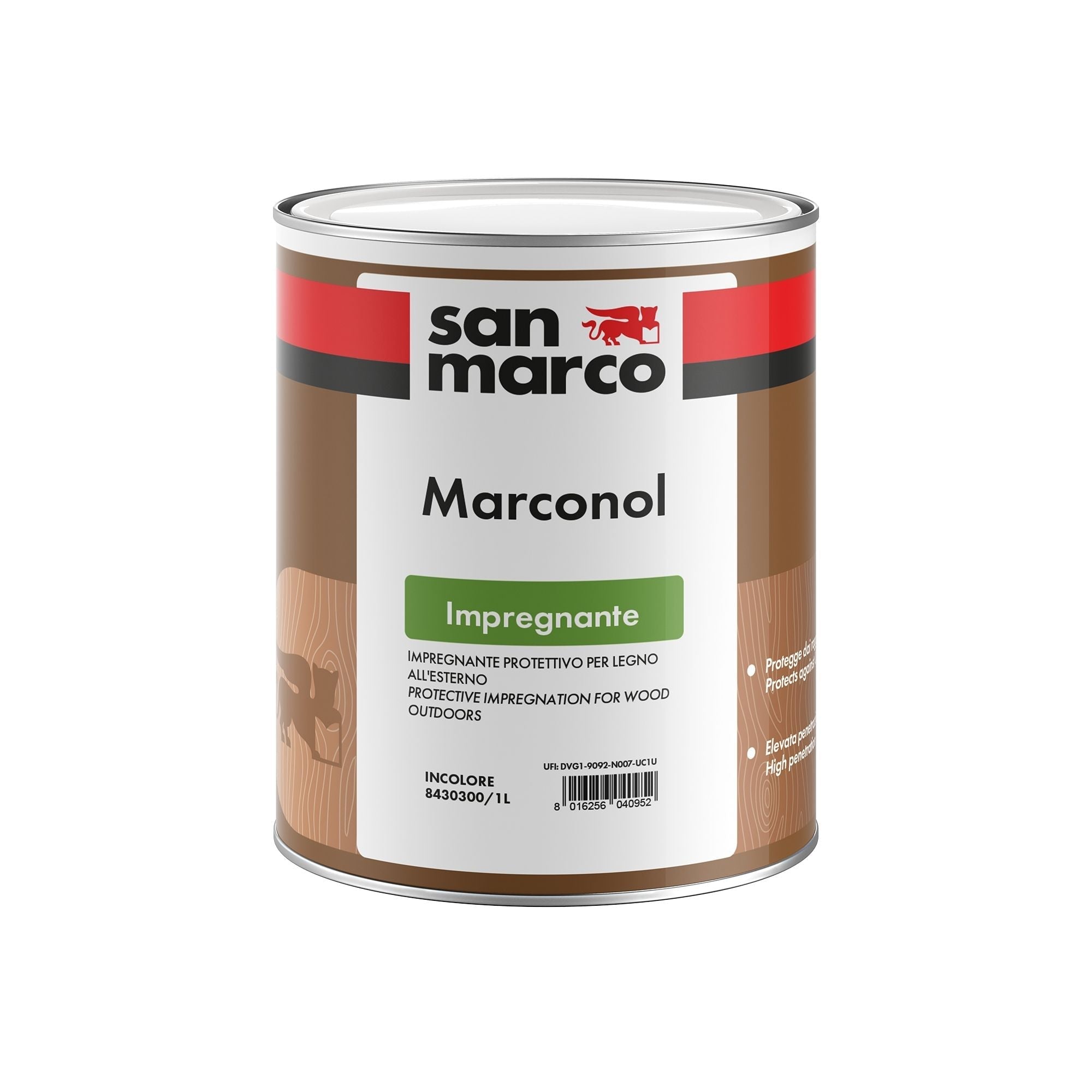 San Marco Marconol Impregnante - Protettivo per Legno all'Esterno - Nuova 2m Colori