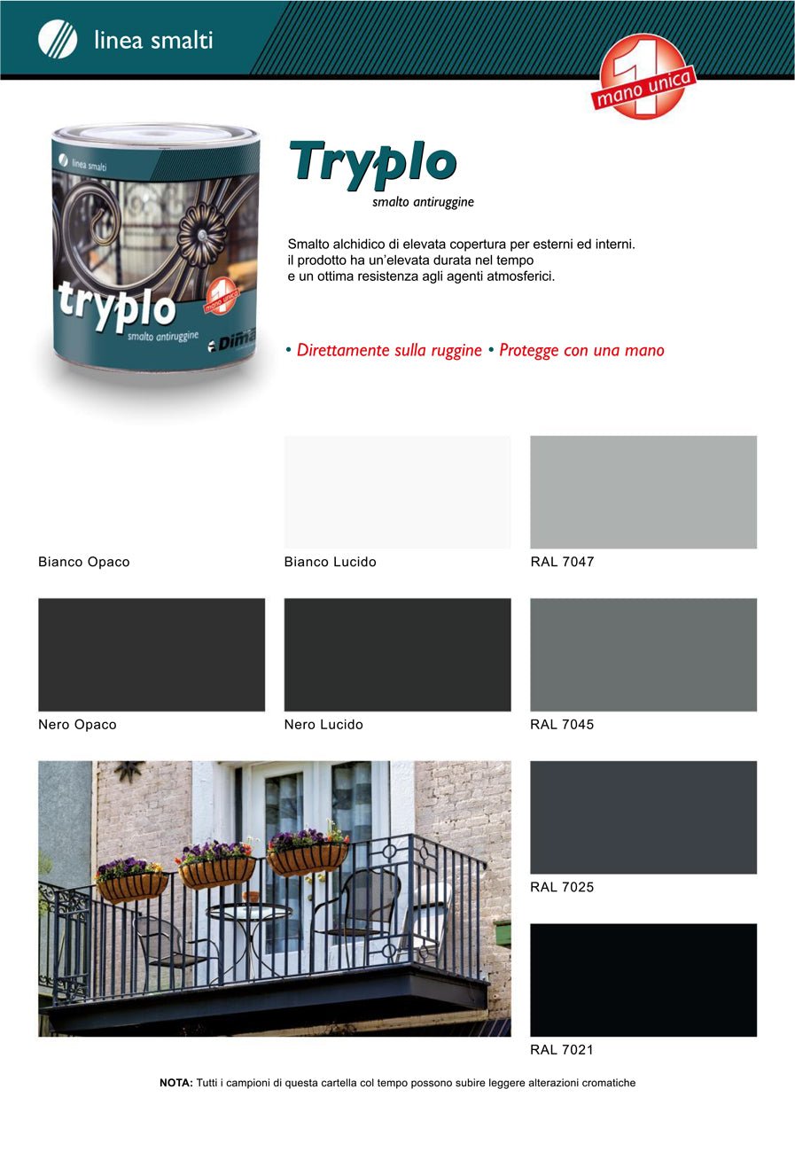 Tryplo di Dima: Lo Smalto Antiruggine "Mano Unica" per Protezione Totale - Nuova 2m Colori